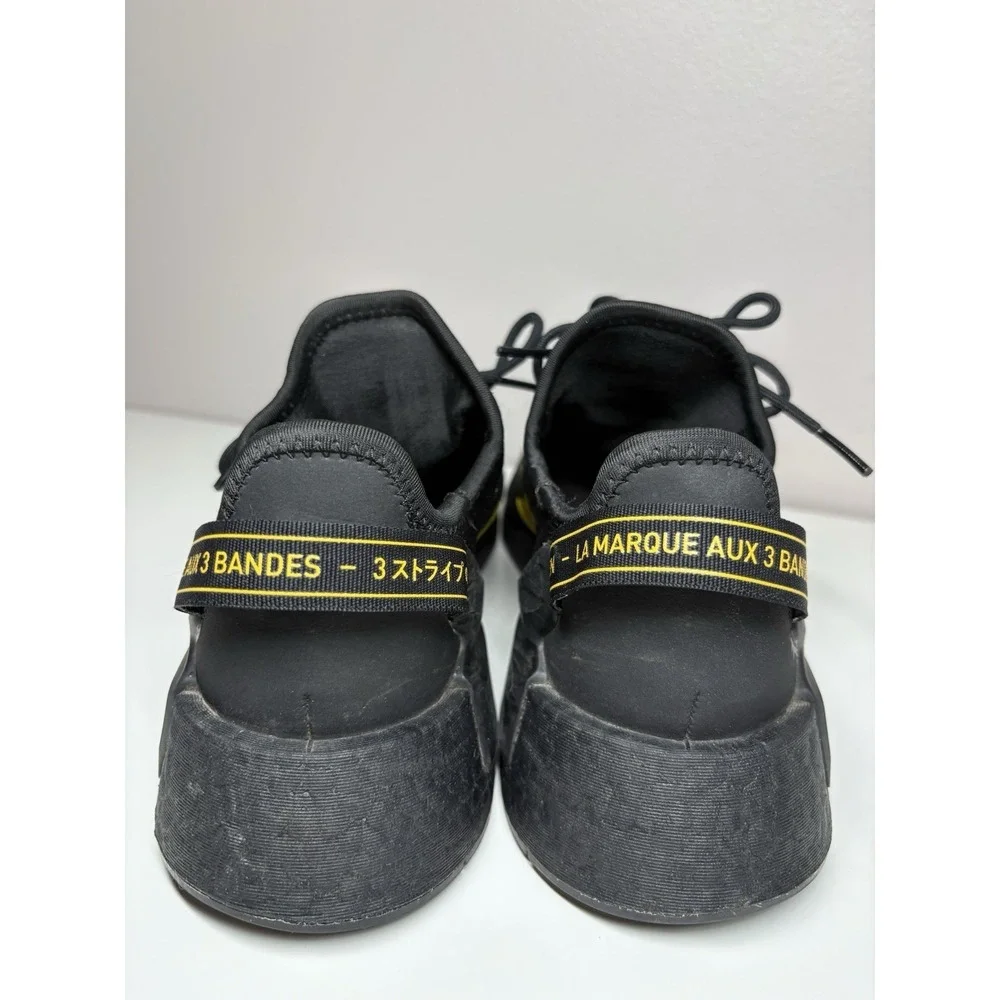 Adidas NMD R1 V2 Black Solar Gold Boost Men's Shoes Sneakers Lace Up - Size 7‎